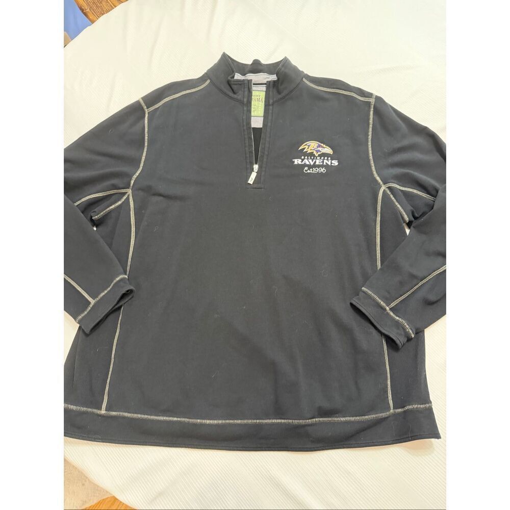 Tommy Bahama X Ravens Black Quarter Zip Pullover Sweatshirt Men’s Size 1XB